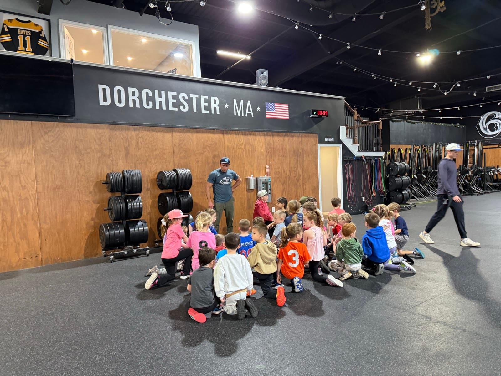 Coach leading a Kids CrossFit class at CrossFit 617 Dorchester